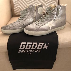 Golden Goose Metal Leather High Tops Francy 39